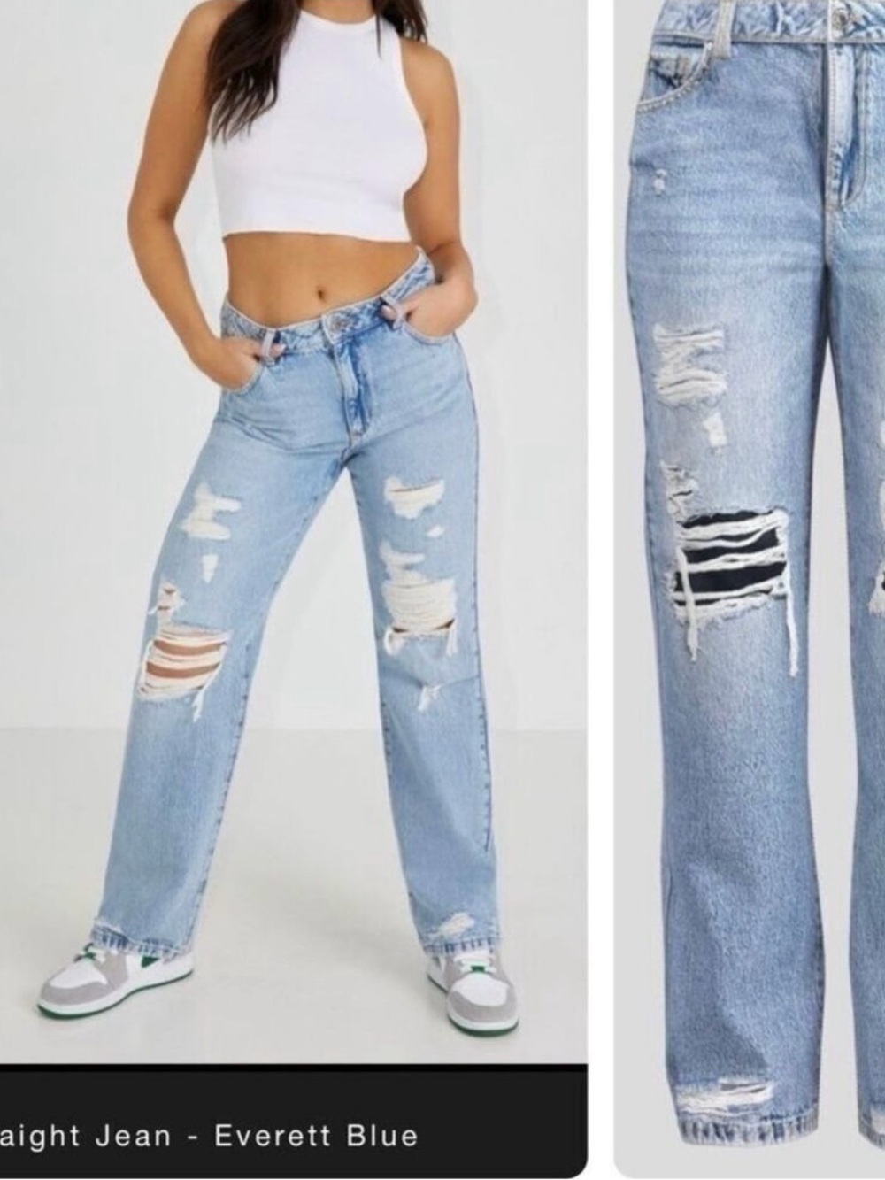 NWT Garage Women's 90's
Straight Distressed Jeans
Everett Blue Size 09 / 29 NEW